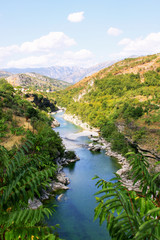 Fototapeta na wymiar Moraca River under Rzaca mountain in Montenegro