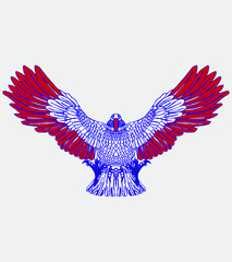 Obraz premium American flag eagle print embroidery graphic design vector art