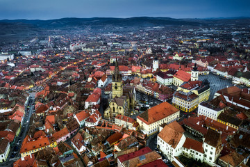 Fototapeta na wymiar Historic center of Sibiu, Romania.