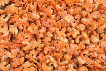 Dried shrimp texture and background. 