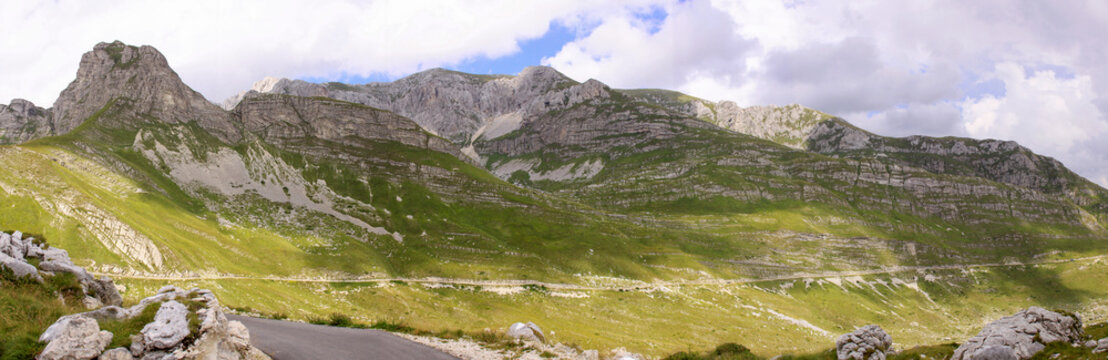 Durmitor Ring road landscape panorama, Montenegro