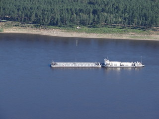Motor ship on the river