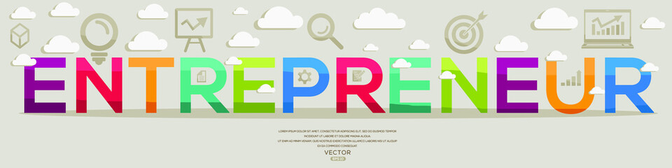 Creative (entrepreneur) Design,letters and icons,Vector illustration.