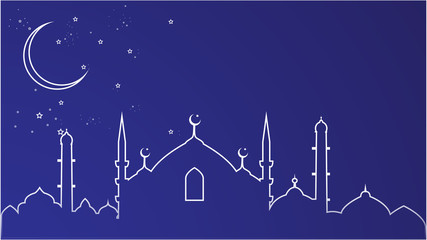 blue night islamic background or wallpaper