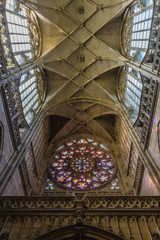 Prague. Chech Republic. Interior of the Metropolitan Cathedral of Saints Vitus, Wenceslaus and...