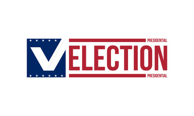 Obraz premium presidential election logo in red and blue colors, vector illustration