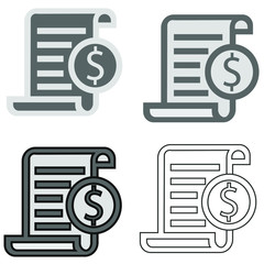 finance icons set with dollar icon