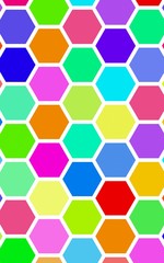 Honeycomb many color, multicolored. Isometric geometry. 3D illustration