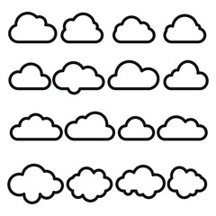 isolated set of cloud icons