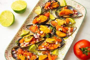 
steamed mussels with lime