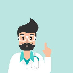 Male doctor avatar. Medical internet consultation. Healthcare consulting web service.