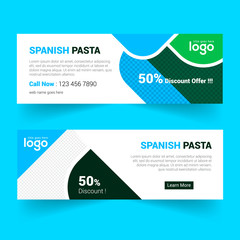 Naklejka premium Food & Restuaruant Concept web Bannar Design Template.