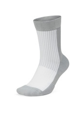 Set of socks white and grey color isolated on white background. One pair of socks in different colors. Sock for sports on invisible foot as mock up for advertising, branding, design.