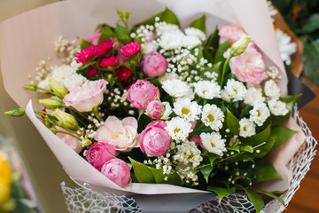 Obraz na płótnie Canvas Roses flowers and beautiful blur bouquet background