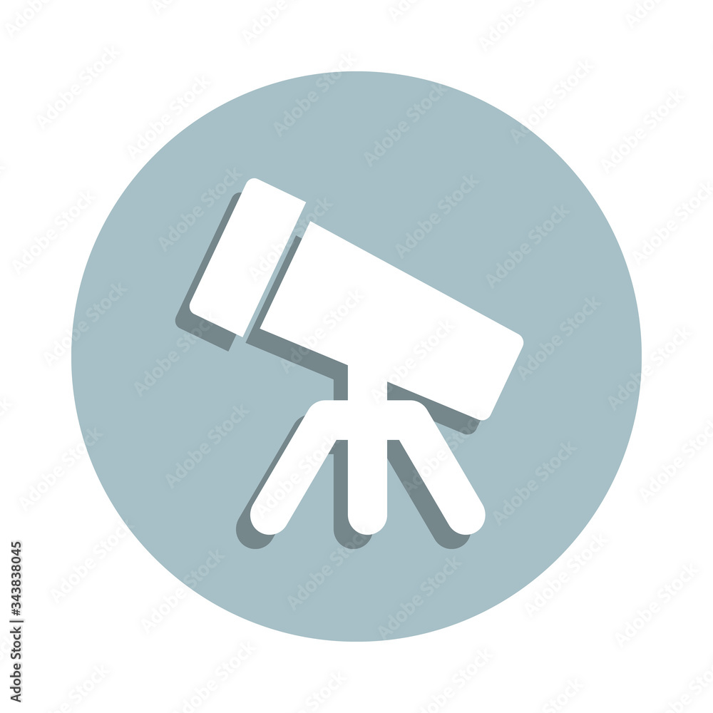 Poster laboratory, telescope badge icon. simple glyph, flat vector of laboratory icons for ui and ux, websi