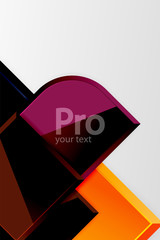 Glossy glass squares with round elements geometric composition. Abstract geometric background with 3d effect composition For Wallpaper, Banner, Background, Card, Book Illustration, landing page