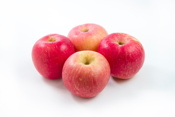 fuji apple isolated on white background with clipping path