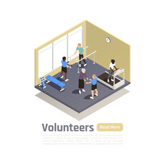 Volunteers Gym Isometric Background