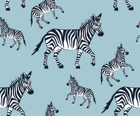 Vector background hand drawn exotic wild zebra. Hand drawn ink illustration. Modern ornamental decorative background. Vector pattern. Print for textile, cloth, wallpaper, scrapbooking