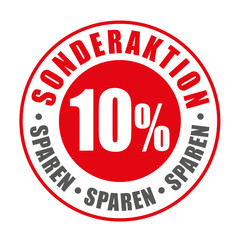 Rabatt Button Stempel 10%