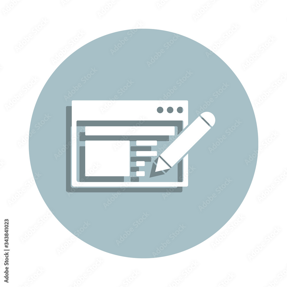 Poster web design badge icon. simple glyph, flat vector of seo and development icons for ui and ux, website