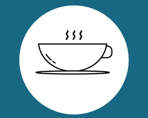 cup of coffee tea and smoke with steam line icon