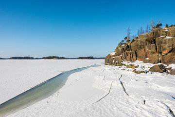 winter landscape with snow