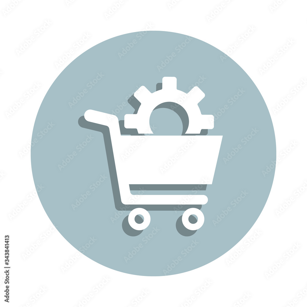 Poster solutions for e-commerce badge icon. simple glyph, flat vector of seo and development icons for ui a