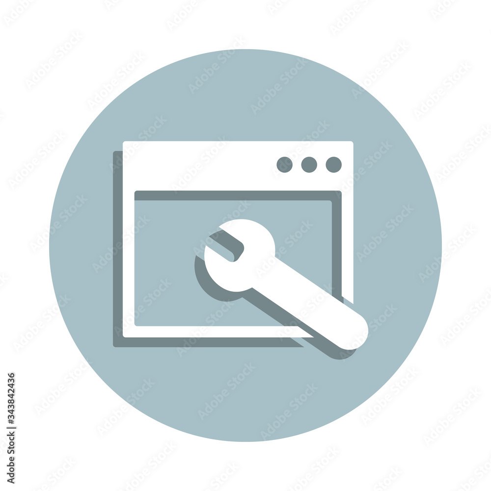 Poster website services badge icon. simple glyph, flat vector of seo and development icons for ui and ux, w