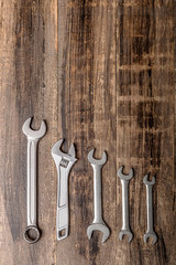 Pliers  hand tool isolated on  wood top view