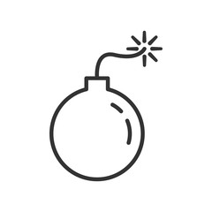 Bomb icon vector illustration isolated on white background. Boom symbol.
