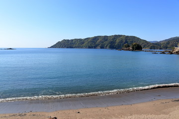 Obraz premium 大野浜 堤防上からの眺め（高知県 中土佐町）