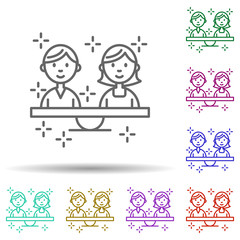 Gender equality man woman libra multi color icon. Simple thin line, outline vector of no gubernamental organization icons for ui and ux, website or mobile application