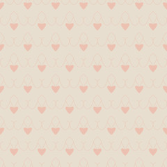 Seamless pattern with little hearts. Cream ivory color and heart color orange . Pastel colors. vector.