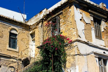 Fototapeta na wymiar Old house in Athens, Greece, March 21 2020.