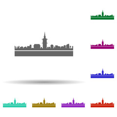 Fototapeta premium Bern detailed skyline multi color icon. Simple glyph, flat vector of cities icons for ui and ux, website or mobile application