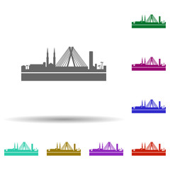 Naklejka premium Sao paulo detailed skyline multi color icon. Simple glyph, flat vector of cities icons for ui and ux, website or mobile application