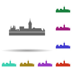 Obraz premium Granada detailed skyline multi color icon. Simple glyph, flat vector of cities icons for ui and ux, website or mobile application