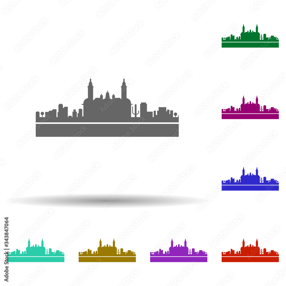 Poster lima detailed skyline multi color icon. simple glyph, flat vector of cities icons for ui and ux, web