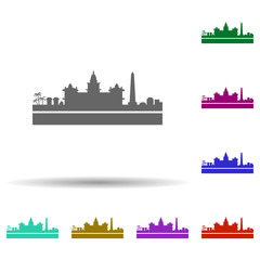 Naklejka premium Buenos aires detailed skyline multi color icon. Simple glyph, flat vector of cities icons for ui and ux, website or mobile application