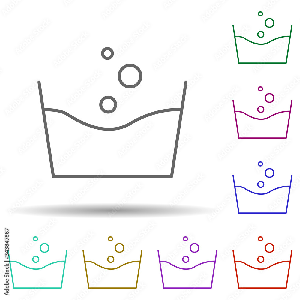 Poster washing sign multi color icon. simple thin line, outline vector of cleaning icons for ui and ux, web