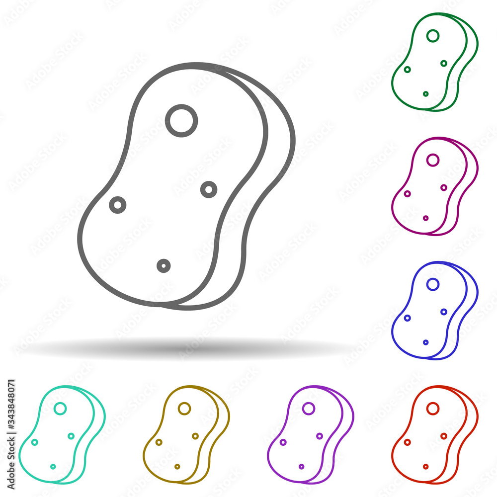 Poster wisp multi color icon. simple thin line, outline vector of cleaning icons for ui and ux, website or 