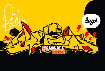Urban art graffiti style, lettering, font elements and more