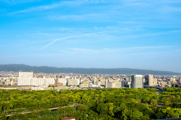 Fototapeta na wymiar Views of Osaka city from above