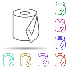Toilet paper multi color icon. Simple thin line, outline vector of cleaning icons for ui and ux, website or mobile application
