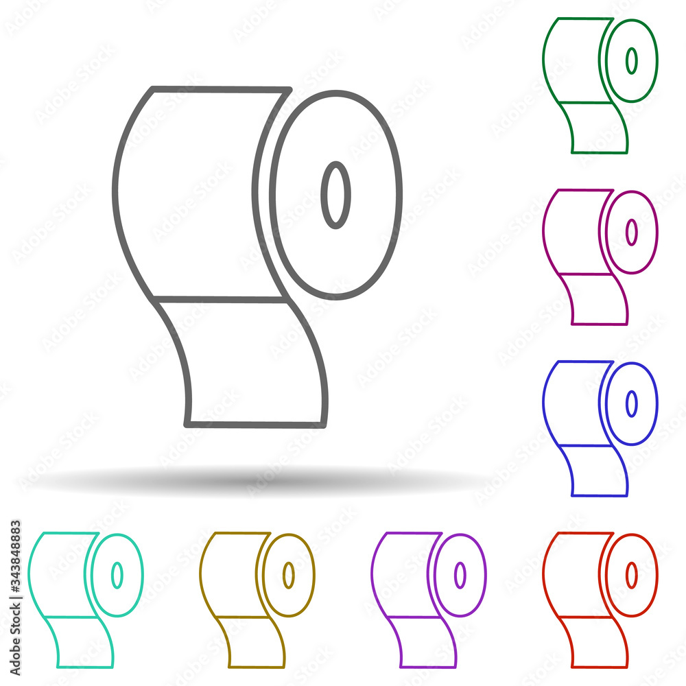 Poster toilet paper multi color icon. simple thin line, outline vector of cleaning icons for ui and ux, web