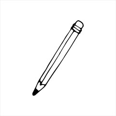 Single element of pen in doodle business set. Hand drawn vector illustration for cards, posters, stickers and professional design.