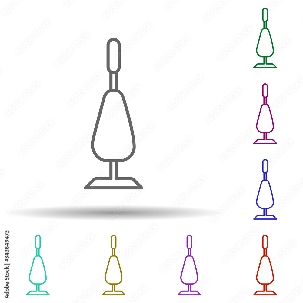 Poster vacuum cleaner multi color icon. simple thin line, outline vector of cleaning icons for ui and ux, w