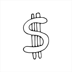 Single element of money in doodle business set. Hand drawn vector illustration for cards, posters, stickers and professional design.