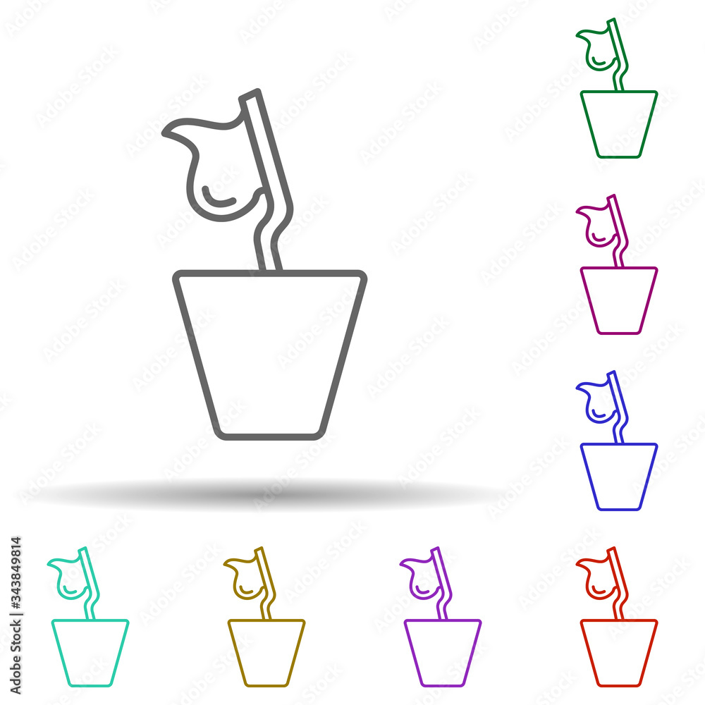 Poster toothbrush multi color icon. simple thin line, outline vector of cleaning icons for ui and ux, websi